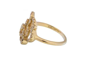 9ct Yellow Gold Cubic Zirconia Flower Ring 3.3g