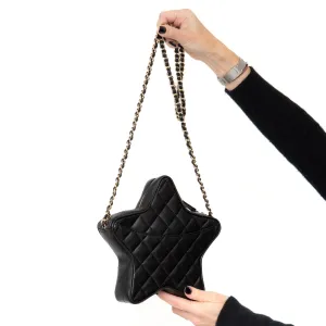 Chanel Black Leather Limited Edition Star Handbag
