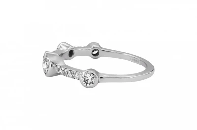 Modern Bezel Set Diamond Ring in 18ct White Gold 0.50ct