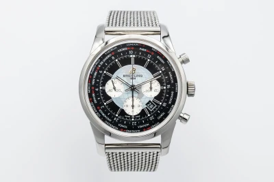 Breitling Transocean Chronograph Unitime 46mm Stainless Steel AB0510 Circa 2012