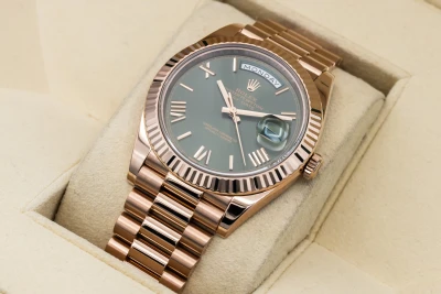 Rolex Day-Date 40mm 'Olive' 18ct Rose Gold Presidential 228235 2018