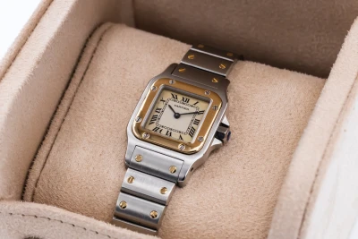 Cartier Santos Galbee 24mm Steel & 18ct Yellow Gold W20012C4 Circa 2000s