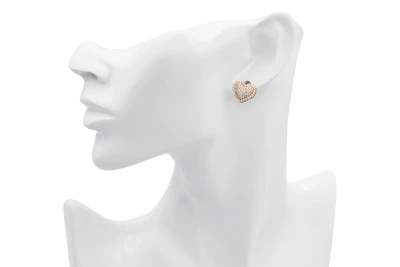 18ct Rose Gold Heart Stud Earrings 1.06ct