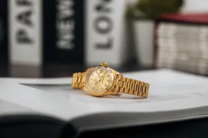 Rolex Lady DateJust 26mm 18ct Yellow Gold Presidential 69178 1993