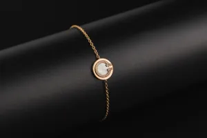 Tiffany & Co. T Circle Diamond & Mother of Pearl Bracelet 18ct Rose Gold 2.7g