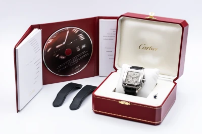 Cartier Santos 100XL 41mm Chronograph Black Leather W20090X8 2011