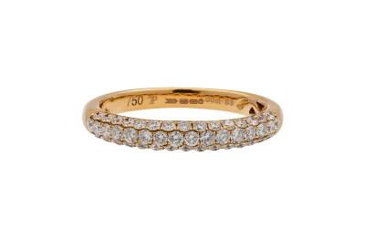 18ct Rose Gold Round Brilliant Diamond Half Eternity Ring 1.00ct