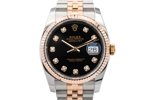Rolex DateJust 36mm Stainless Steel 18ct Rose Gold Jubilee 116231 2016