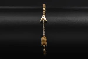 9ct Yellow Gold Cubic Zirconia Arrow Bracelet 6.3g