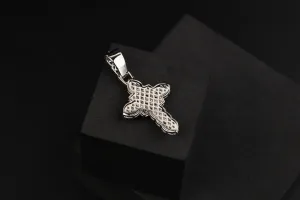 9ct White Gold Diamond & Tsavorite Cross Pendant 0.71ct