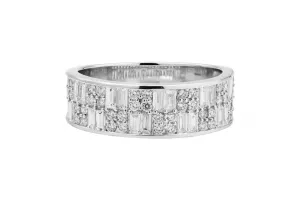 9ct White Gold Mens Diamond Ring 1.21ct