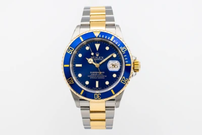 Rolex Submariner 40mm 'Bluesy' Steel & 18ct Yellow Gold Oyster 16613 2002