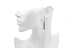 14ct White Gold Diamond And Sapphire Hanging Earrings 0.88ct