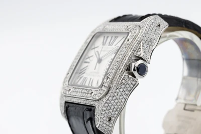 Cartier Santos 100XL 41mm Black Leather 3774 Circa 2010
