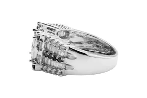 14ct White Gold  & Black Mens Diamond Ring 2.50ct