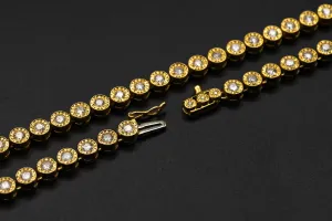 9ct Yellow Gold Diamond Tennis Necklace 13.30ct