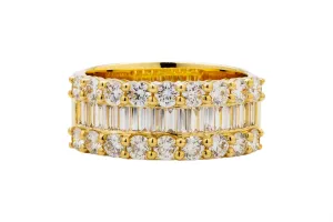 18ct Yellow Gold Mens Diamond Ring 4.00ct VS