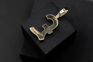 14ct Yellow Gold Diamond Pound Sign Pendant 4ct
