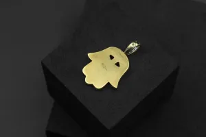 9ct Yellow Gold Hamsa Pendant 0.48ct