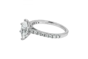 Platinum Marquise Diamond Engagement Ring 1.01ct GIA Certified