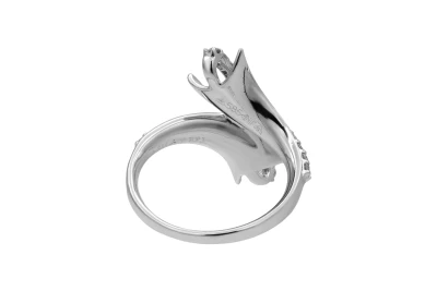 14ct White Gold Diamond Art Deco Ring 0.47ct 4.3g