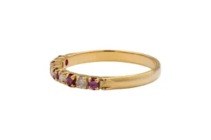 9ct Yellow Gold Diamond & Ruby Ring 0.16ct 2g