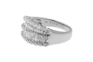 18ct White Gold Baguette & Brilliant Cut Diamond Ring 1.04ct 6g