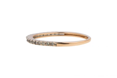 14ct Rose Gold Micro Pave Diamond Ring 0.14ct
