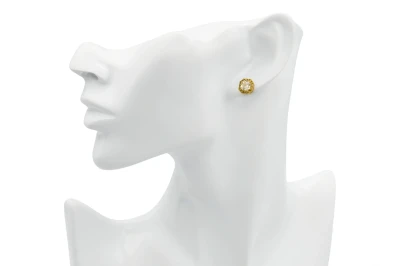 18ct Yellow Gold Diamond Asscher Cut Stud Earrings 2.20ct 3.3g