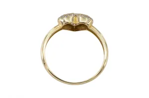 9ct Yellow Gold Cubic Zirconia Heart Ring 1.8g