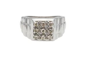9ct White Gold Diamond Mens Ring 0.50ct 9.4g