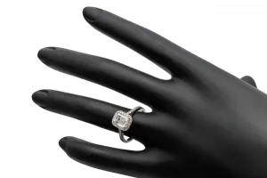 18ct White Gold Emerald Diamond Halo Engagement Ring 1.70ct GIA Certified