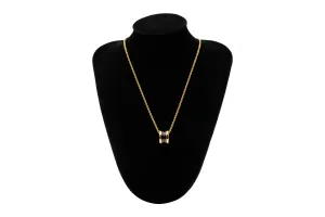 Bulgari B.zero1 18ct Rose Gold & Ceramic Necklace Ref 346083