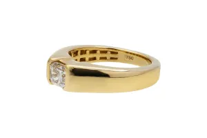 18ct Yellow Gold Cut Corner Rectangular Modified Brilliant Diamond Ring 1.03ct GIA Certified