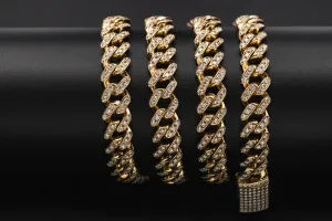 9ct Yellow Gold Diamond Cuban Chain 110.8g