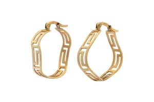 9ct Yellow Gold Patterned Gold Hoops 2.8g