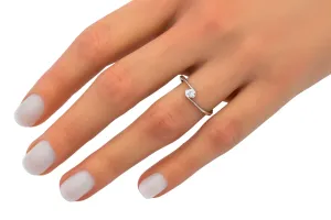 18ct White Gold Twist Diamond Ring 0.11ct