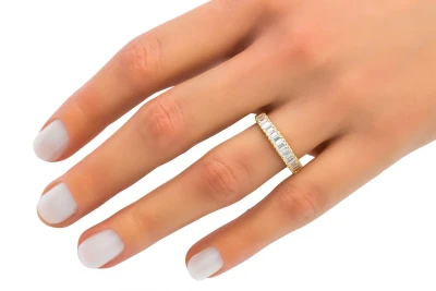 18ct Yellow Gold Baguette Diamond Half Eternity Ring 0.48ct 3.5g