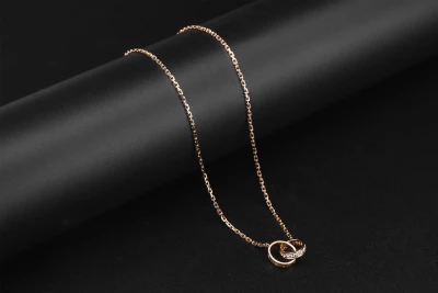 Cartier LOVE Half-Pavé Diamond Pendant 18ct Rose Gold Necklace 0.22ct