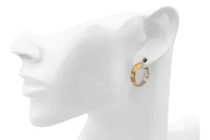 9ct Yellow/White Gold Hoop Earrings 1.6g