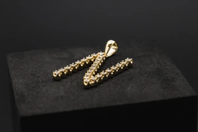 9ct Yellow Gold Diamond N Initial Pendant 0.33ct