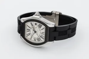 Cartier Roadster 39mm Stainless Steel Black Rubber W6206018 Circa 2010