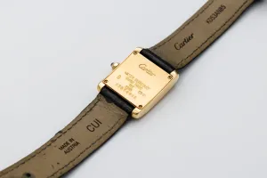 Cartier Tank Française 20mm Black Leather 18ct Yellow Gold 2385 Circa 2010