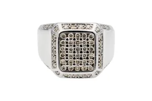 9ct White Gold Diamond Mens Ring 1ct 13.3g