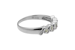 9ct White Gold Diamond Ring 0.05ct 2.1g