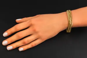 9ct Yellow Gold Double Curb Bracelet 7.5" 13g