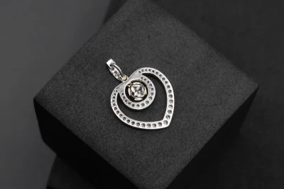 Platinum diamond Heart Pendant 1.00ct 5.9g