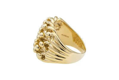 9ct Yellow Gold Solid 5 Row Keeper Ring  28.9g