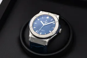 Hublot Classic Fusion 45mm Blue Rubber Bracelet 511.NX.7170.LR 2017