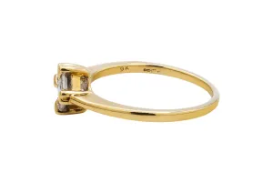 9ct Yellow Gold 5 Diamond Engagement Ring With Heart Claws